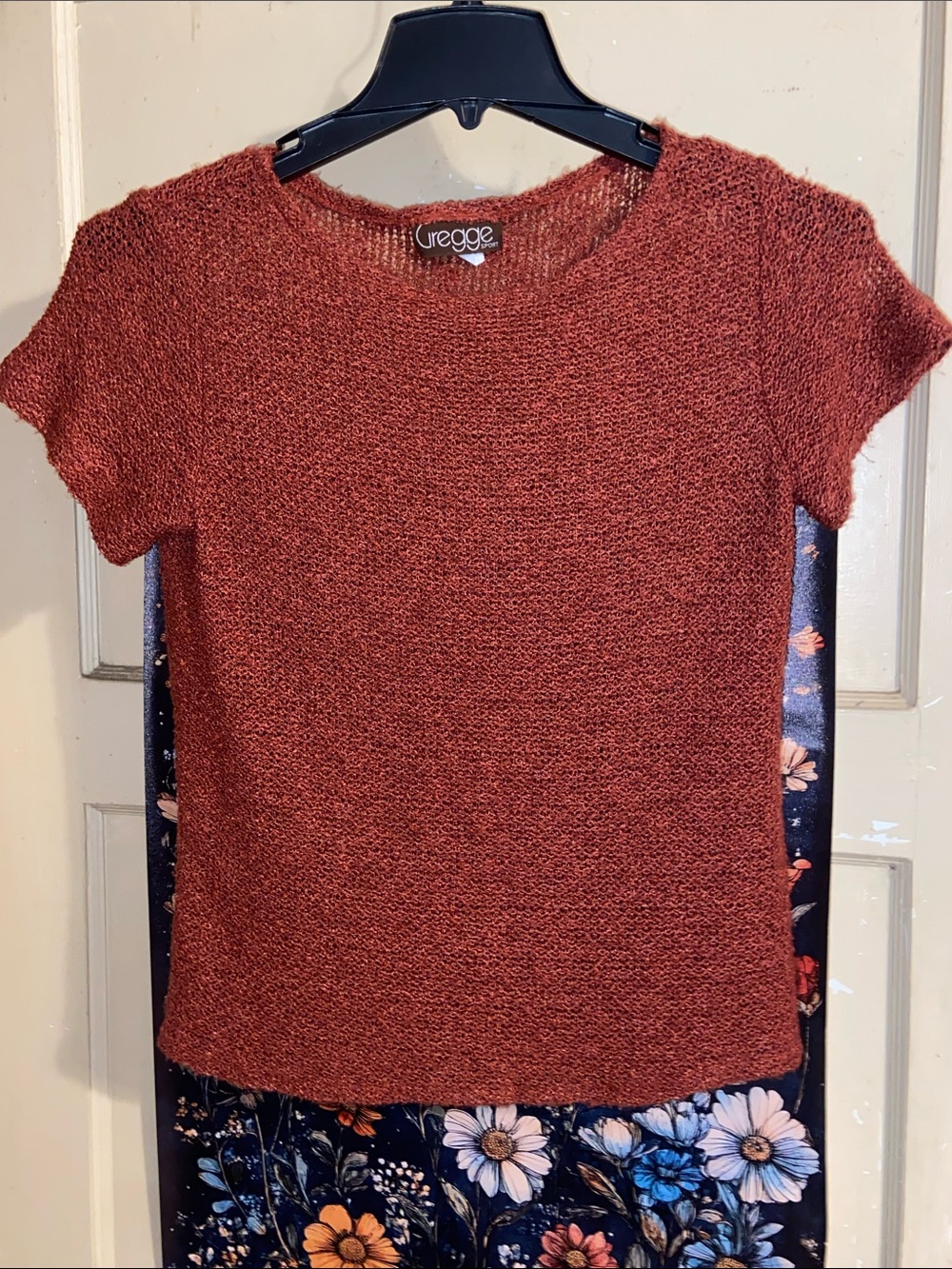 VTG GREGGE RUST KNIT TOP So Gorgeous!! 80s or 90s